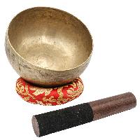[old], Buddhist [real Antique] Hand Beaten [kopre] Singing Bowl, [select Accessories]