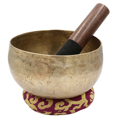 [old], Buddhist [real Antique] Hand Beaten [kopre] Singing Bowl, [select Accessories]