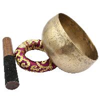 [old], Buddhist [real Antique] Hand Beaten [kopre] Singing Bowl, [select Accessories]
