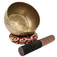 [old], Buddhist [real Antique] Hand Beaten [kopre] Singing Bowl, [select Accessories]