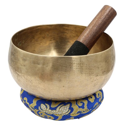 [old], Buddhist [real Antique] Hand Beaten [kopre] Singing Bowl, [select Accessories]