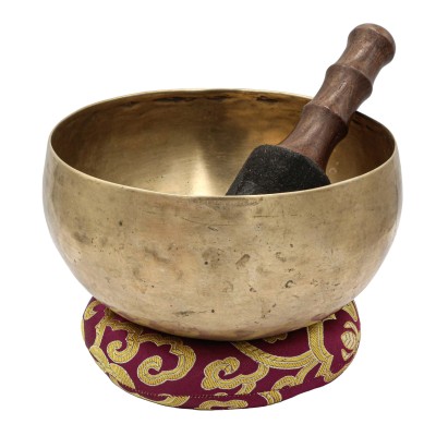 [old], Buddhist [real Antique] Hand Beaten [kopre] Singing Bowl, [select Accessories]