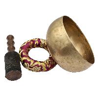 [old], Buddhist [real Antique] Hand Beaten [kopre] Singing Bowl, [select Accessories]
