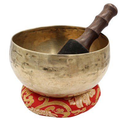 [old], Buddhist [real Antique] Hand Beaten [kopre] Singing Bowl, [select Accessories]