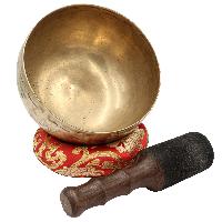 [old], Buddhist [real Antique] Hand Beaten [kopre] Singing Bowl, [select Accessories]