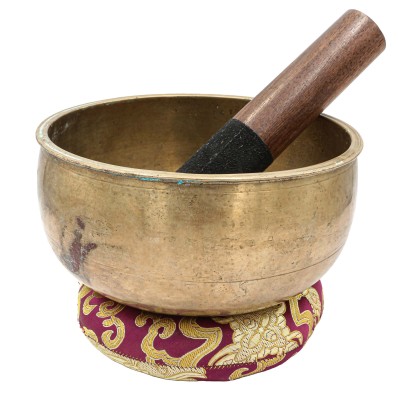 [old], Buddhist [real Antique] Hand Beaten [kopre] Singing Bowl, [select Accessories]
