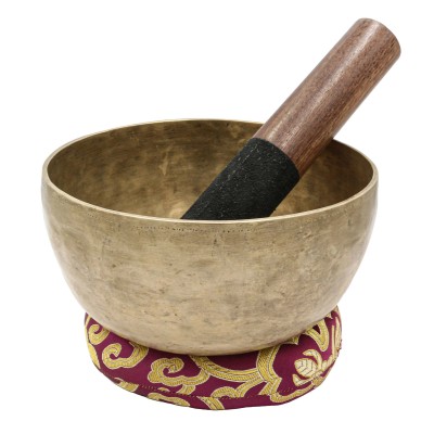 [old], Buddhist [real Antique] Hand Beaten [kopre] Singing Bowl, [select Accessories]