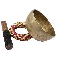 [old], Buddhist [real Antique] Hand Beaten [kopre] Singing Bowl, [select Accessories]