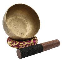 [old], Buddhist [real Antique] Hand Beaten [kopre] Singing Bowl, [select Accessories]