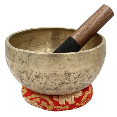 [old], Buddhist [real Antique] Hand Beaten [kopre] Singing Bowl, [select Accessories]