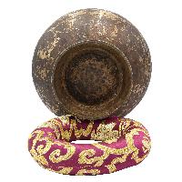 [old], Buddhist [real Antique] Hand Beaten [stand Naga] Singing Bowl, [select Accessories]