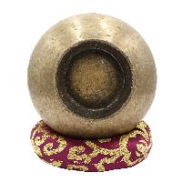 [old], Buddhist [real Antique] Hand Beaten [stand Naga] Singing Bowl, [select Accessories]