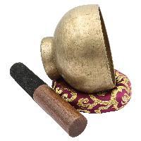[old], Buddhist [real Antique] Hand Beaten [stand Naga] Singing Bowl, [select Accessories]