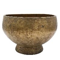 [old], Buddhist [real Antique] Hand Beaten [stand Naga] Singing Bowl, [select Accessories]