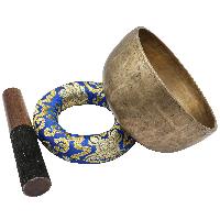 [old], Buddhist [real Antique] Hand Beaten [kopre] Singing Bowl, [select Accessories]
