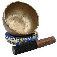 [old], Buddhist [real Antique] Hand Beaten [kopre] Singing Bowl, [select Accessories]