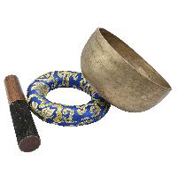 [old], Buddhist [real Antique] Hand Beaten [kopre] Singing Bowl, [select Accessories]