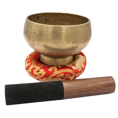 [old], Buddhist [real Antique] Hand Beaten [stand Naga] Singing Bowl, [select Accessories]
