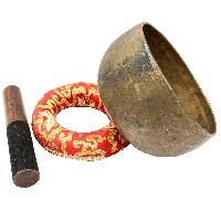 [old], Buddhist [real Antique] Hand Beaten [kopre] Singing Bowl, [select Accessories]