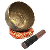 [old], Buddhist [real Antique] Hand Beaten [kopre] Singing Bowl, [select Accessories]