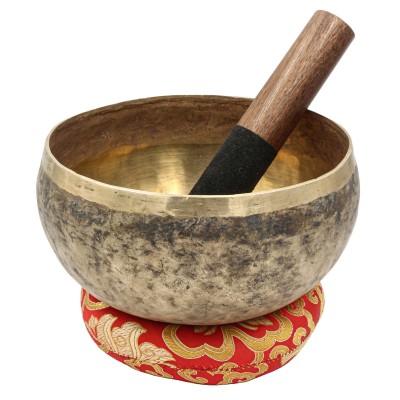 [old], Buddhist [real Antique] Hand Beaten [kopre] Singing Bowl, [select Accessories]