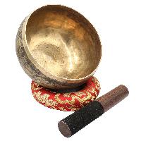 [old], Buddhist [real Antique] Hand Beaten [kopre] Singing Bowl, [select Accessories]