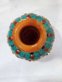 Tibetan Gulpa, With Stone Setting, Ashtamangala