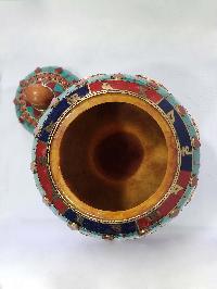 Tibetan Offering Vessel -hlyosar Stupa Box
, With Stone Setting, Imitation Amber