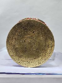 Tibetan Offering Vessel -hlyosar Stupa Box
, With Stone Setting, Imitation Amber