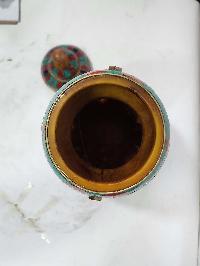 Tibetan Offering Vessel -hlyosar Stupa Box
, With Stone Setting, Imitation Amber