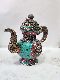 Tibetan Bhumpa- Bhumba Tea Pot, With Stone Setting