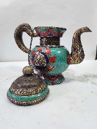 Tibetan Bhumpa- Bhumba Tea Pot, With Stone Setting