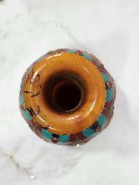 Tibetan Offering Vessel -hlyosar Stupa Box
, With Stone Setting, Imitation Amber