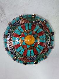 Tibetan Offering Vessel -hlyosar Stupa Box
, With Stone Setting, Imitation Amber