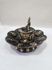 Hand Beaten Dhakya Cup With [amitabha Buddha] And Ashtamangala