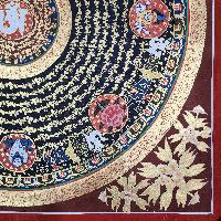 Mantra Mandala, Buddhist Tibetan Thangka, [hand Painted], Ashtamangala
