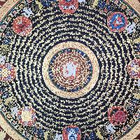 Mantra Mandala, Buddhist Tibetan Thangka, [hand Painted], Ashtamangala