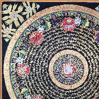 Buddhist Tibetan Thangka Of Mantra Mandala, [hand Painted], Ashtamangala