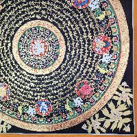 Buddhist Tibetan Thangka Of Mantra Mandala, [hand Painted], Ashtamangala