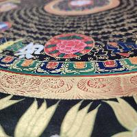 Buddhist Tibetan Thangka Of Mantra Mandala, [hand Painted], Ashtamangala