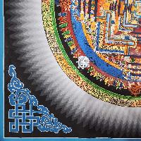 Buddhist Hand Painted Tibetan Thangka Of Kalachakra Mandala Thangka Painting