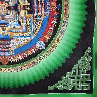 Buddhist Hand Painted Tibetan Thangka Of Kalachakra Mandala Thangka Painting