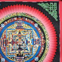 Buddhist Hand Painted Tibetan Thangka Of Kalachakra Mandala Thangka Painting