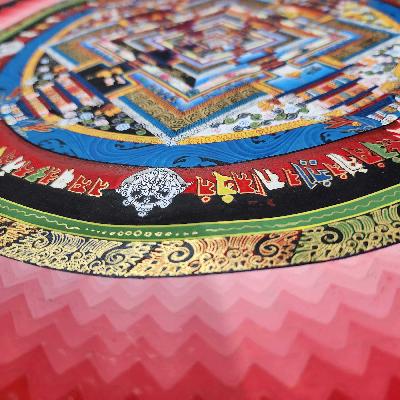 Buddhist Hand Painted Tibetan Thangka Of Kalachakra Mandala Thangka Painting