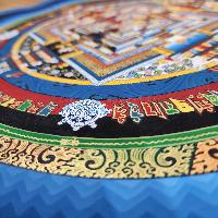 Buddhist Hand Painted Tibetan Thangka Of Kalachakra Mandala Thangka Painting