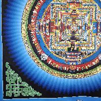Buddhist Hand Painted Tibetan Thangka Of Kalachakra Mandala Thangka Painting