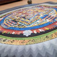 Buddhist Hand Painted Tibetan Thangka Of Kalachakra Mandala Thangka Painting