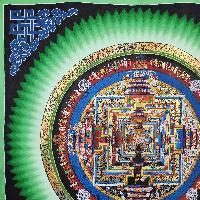 Buddhist Hand Painted Tibetan Thangka Of Kalachakra Mandala Thangka Painting