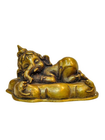 [master Quality] Buddhist Handmade Statue Of Sleeping Ganesh
