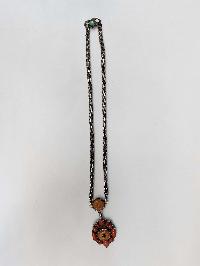 Designer Silver Necklace Stone With Stone Setting, [amber]